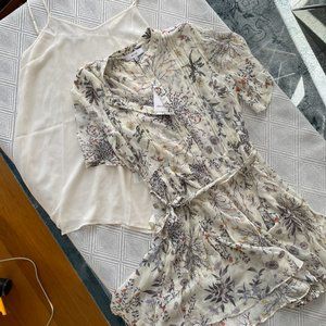 Reiss NWT Naomi Cream Floral Print Swing Dress 8
